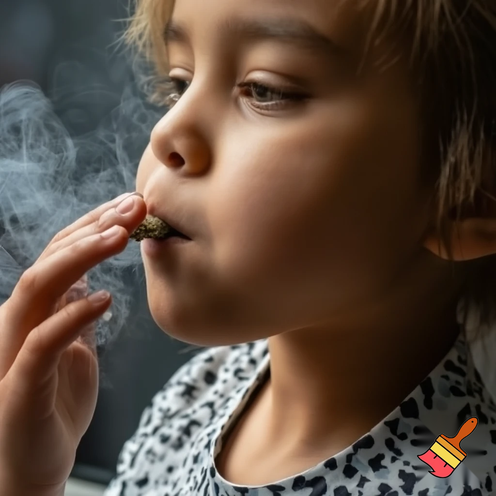 Little girl smoking weed