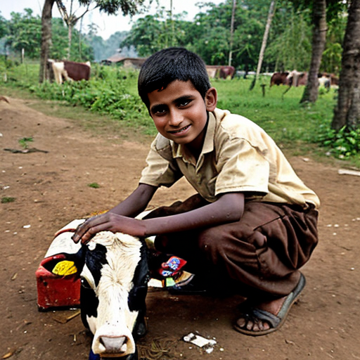 एक छोटे से गाँव में मुन्ना नाम का एक प्यारा लड़का रहता था। मुन्ना बहुत गरीब था, लेकिन उसका दिल सोने जैसा था। उसके पास बस एक गाय थी, जिसे वह अपनी माँ की तरह मानता था। वह गाय बहुत मेहनती थी — दिन भर जंगल में लकड़ी ढोने में मुन्ना की मदद करती और शाम को दूध भी देती।

एक दिन गाँव में कुछ शरारती बंदर आ गए। वे खेतों को उजाड़ने लगे, घरों से चीज़ें चुराने लगे और सबको परेशान करने लगे। गाँव वाले बहुत डर गए। लेकिन मुन्ना ने हिम्मत नहीं हारी।

उसने अपनी गाय के साथ मिलकर एक योजना बनाई। अगली सुबह वे दोनों जंगल में गए और पेड़ों के बीच रस्सियाँ बाँध दीं। जैसे ही बंदर आए, वे रस्सियों में फँस गए! मुन्ना ने तुरंत पुलिस को बुलाया। थोड़ी देर में पुलिस जीप लेकर पहुँची और सभी बंदरों को पकड़ लिया।

गाँव वाले खुशी से झूम उठे। सबने कहा, “वाह! मुन्ना और उसकी गाय ने तो कमाल कर दिया!”

उस दिन से गाँव में फिर कभी कोई शरारती बंदर नहीं आया। और मुन्ना की मेहनती गाय को सब “गाँव की हीरो” कहने लगे 🐄💫