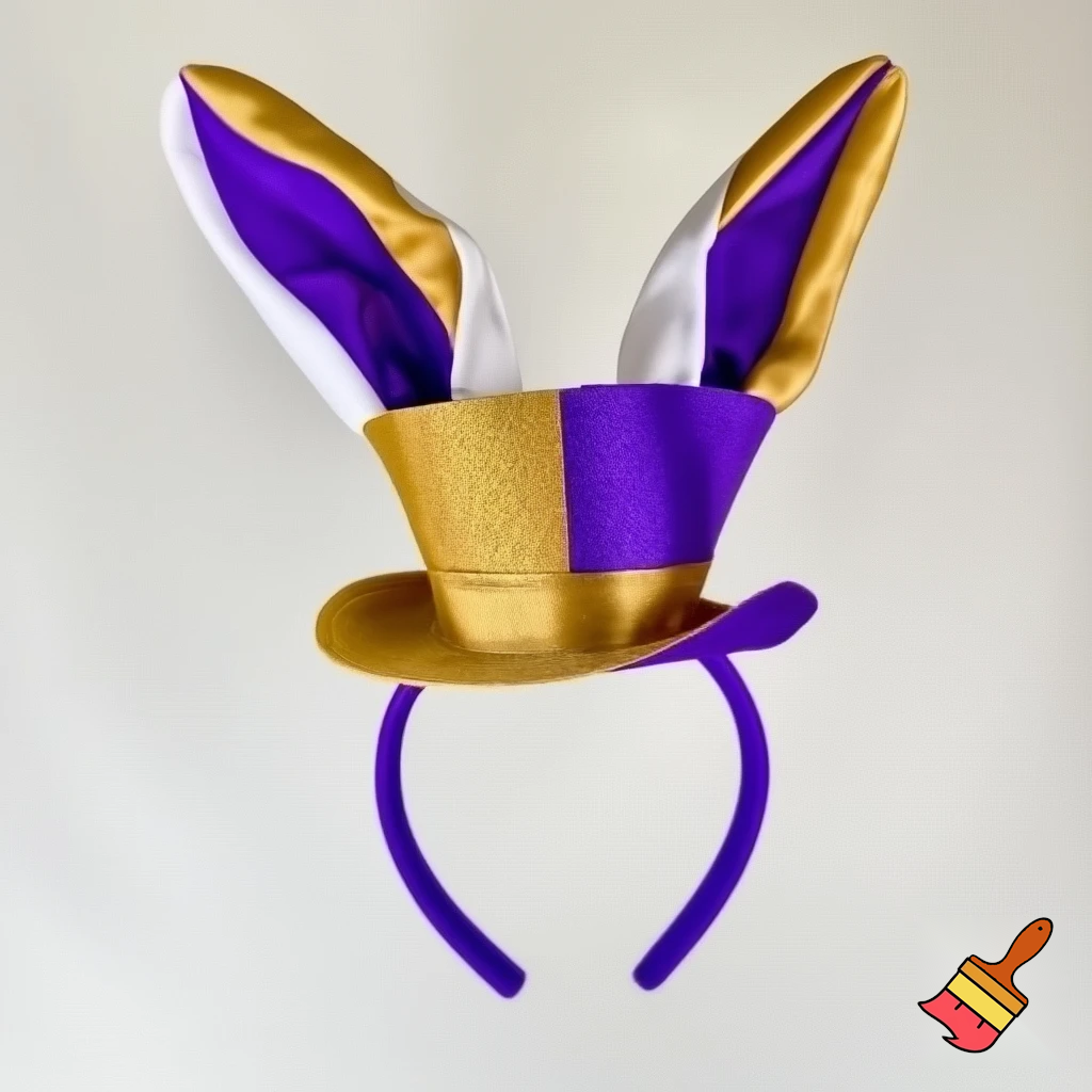 Is the top hat headband Easter headband, top hat, golden golden purple, white and purple? Easter top hat with Easter bunny ears, rabbit ears.