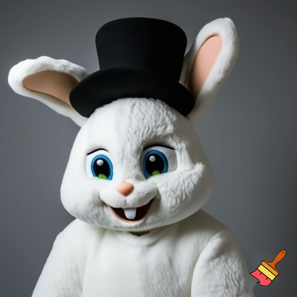  Easter bunny mascot costume magic top hat