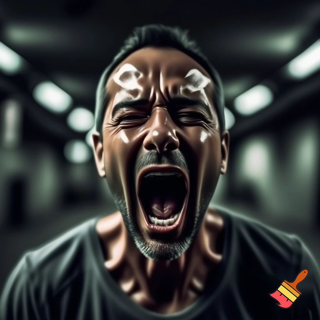 Man screaming 