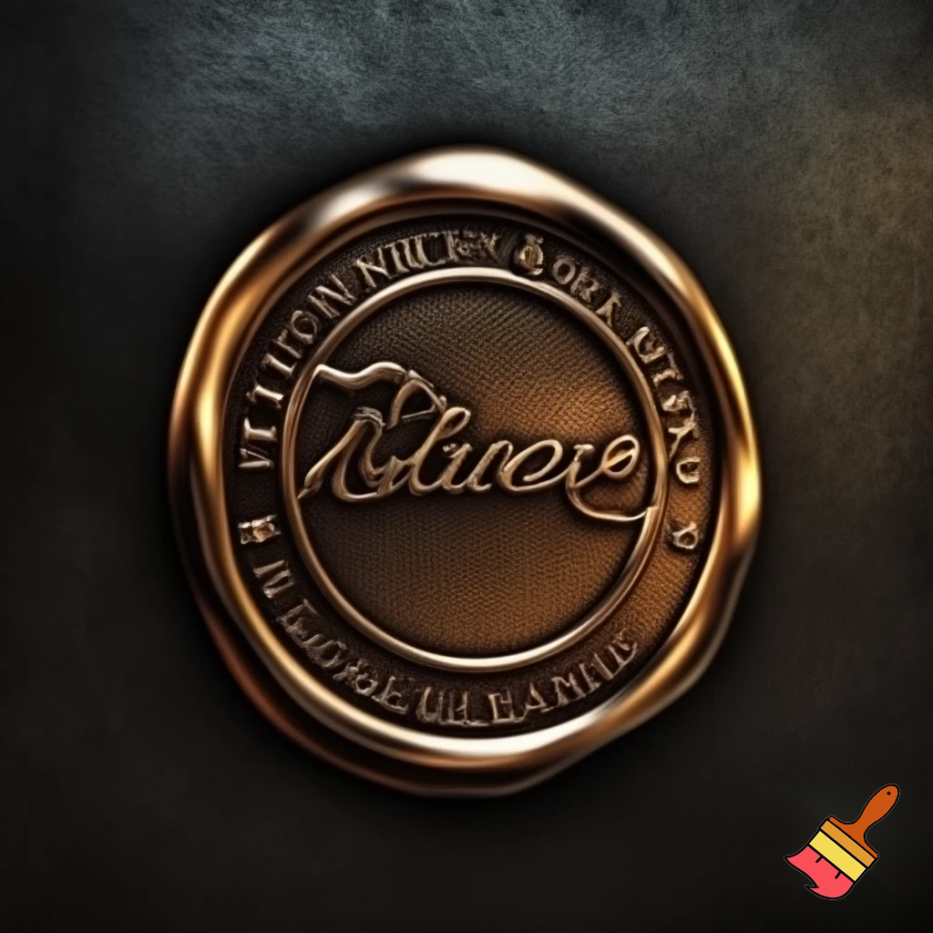 "A 3D, circular, embossed logo in a vintage style, resembling a classic, aged metal coin or a wax seal. The design is highly detailed with a polished, raised effect. The center features the text 'WILLIAM' and 'CALVARESI' in a decorative, vintage serif font. The surrounding border contains the text 'PHOTOGRAPHY' and 'COPYRIGHT ALL RIGHTS RESERVED' in a smaller, elegant font, following the curve of the circle. The overall color scheme is monochromatic, with shades of antique gold or bronze, creating deep shadows and highlights that emphasize the 3D, embossed effect. The background is a dark, textured surface, like old paper or leather, to make the logo pop."