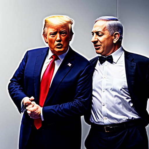 donald trump being spanked by netanyahu while j.d. vance climbs out of a fart cloud