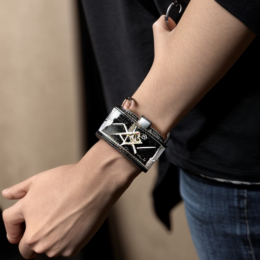 Wrists with Star of David handcuffs