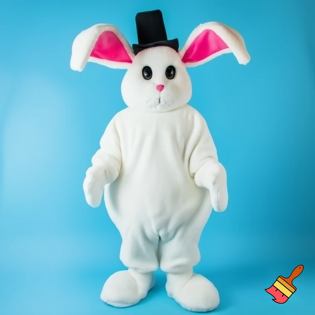 Easter bunny mascot costume top hat