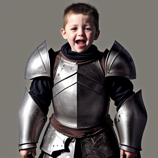 Little kid that is dumb and weak in armor with 3 chins





