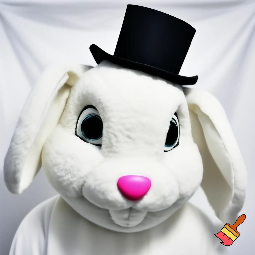 Easter bunny mascot costume top hat mascot costume