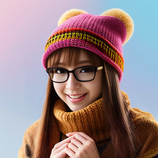 A laughable, puzzled animal toad in woolen, multicoloured winter clothings with woolen winter cap. Hyperrealistic art style.