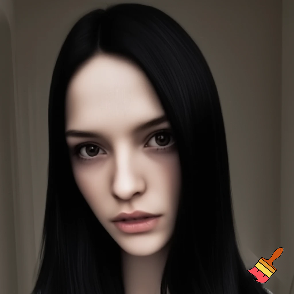 human women, with long black hair 