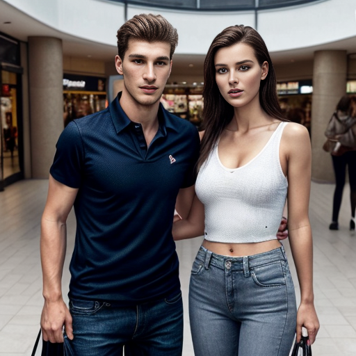 Goretzka and Vanessa at the shopping mall 