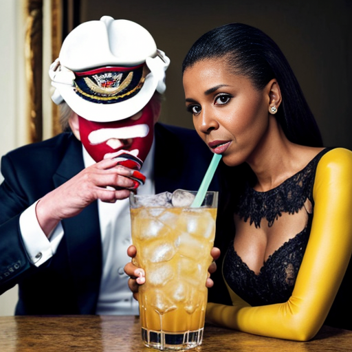 ombama with donald trump drinking a yellow drink