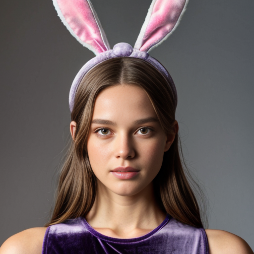 Easter bunny top hat headband Lala colour purple velvet top hat headband