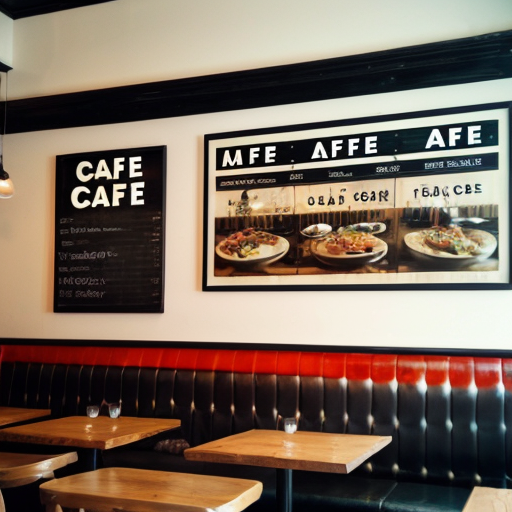 The wall of a cafe or restaurant
