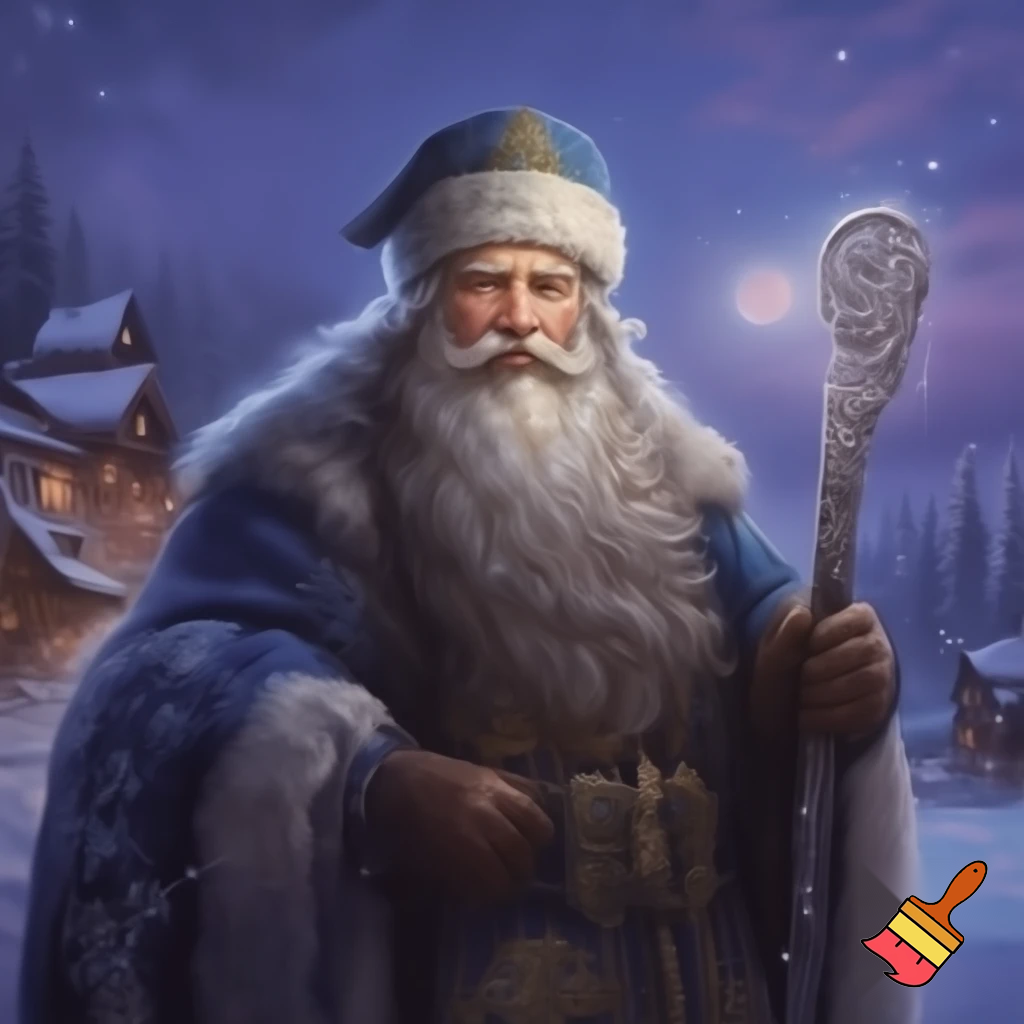 Russian walking stick Santa Claus