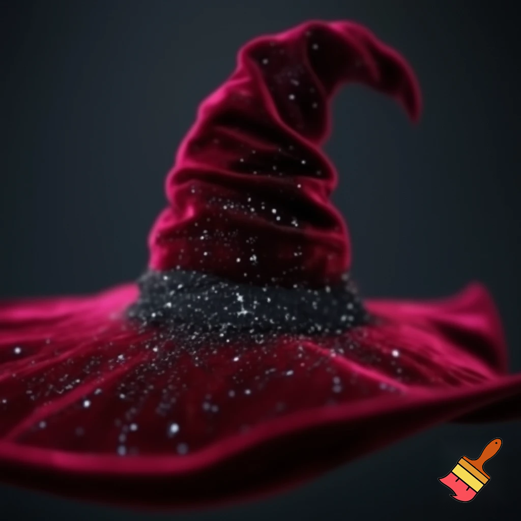 Velvet witches hat, witches hat, dark velvet witches hat and black glitter a fabric and velvet