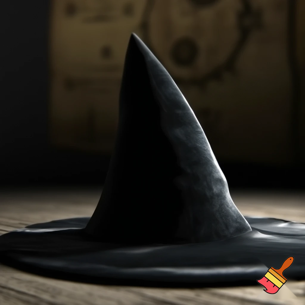 Black witches hat velvet