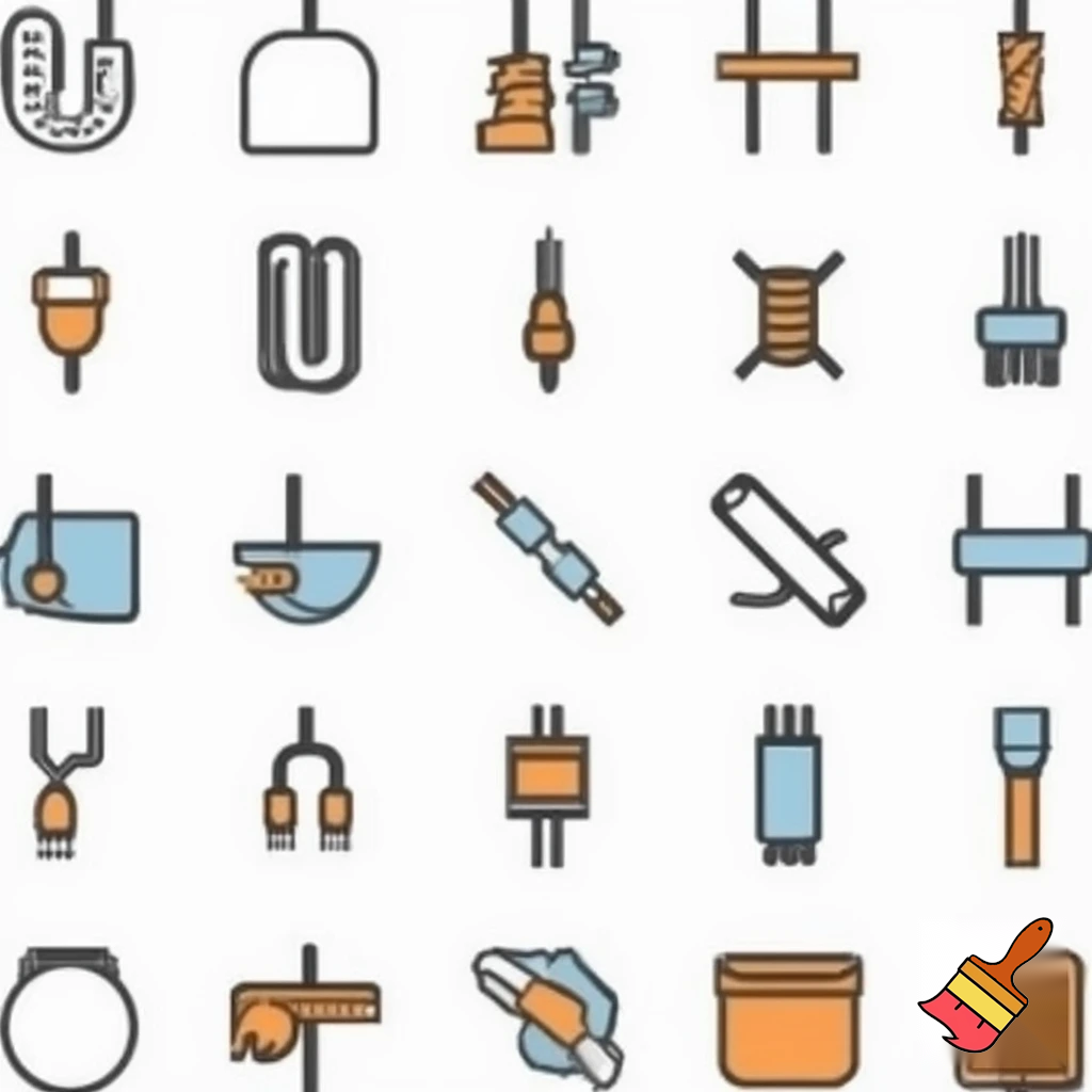 single icons of cord in cartoon style