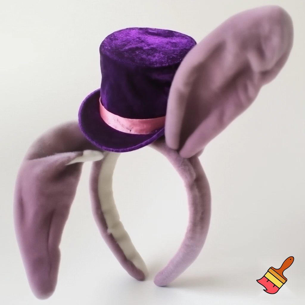 Easter bunny headband velvet Easter bunny, bunny ears, purple and white bunny headband purple and pink top hat velvet