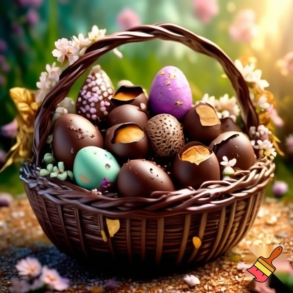 Easter egg basket, chocolate Easter egg basket