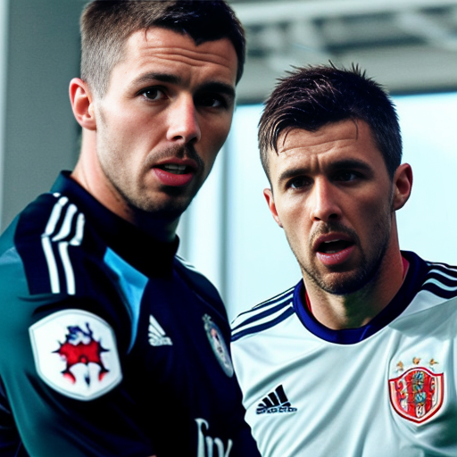 make a real life picture of michael carrick disscussing tactics with his assistant
