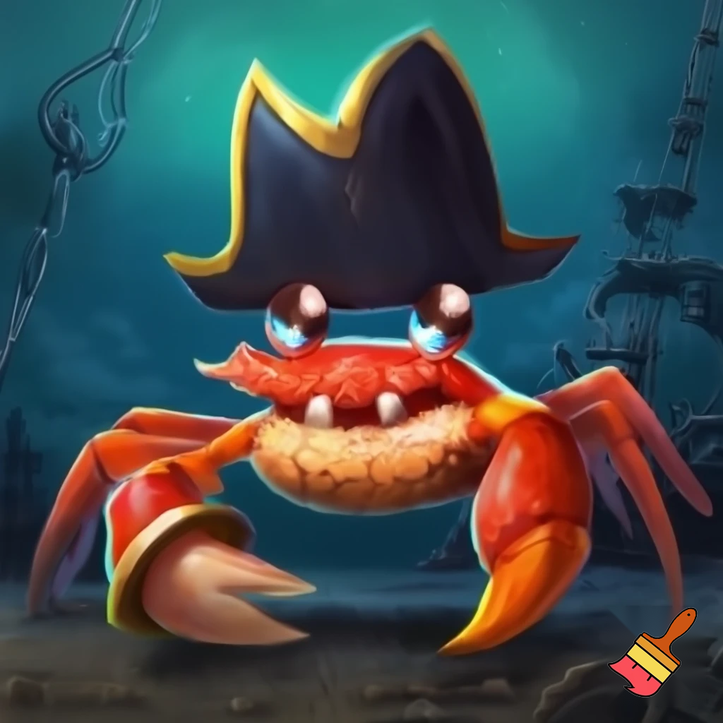 an italian brainrot pirate that is a crab
