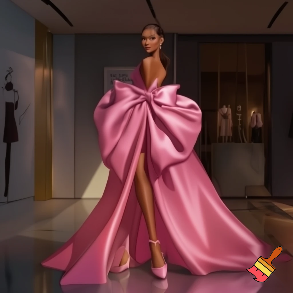Rich ladies boss and r store new York pink bow gown dress and shoes 