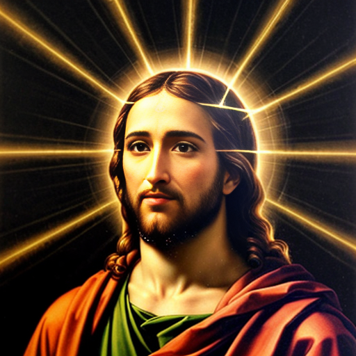 picture of Jesus with +infinity aura above his head