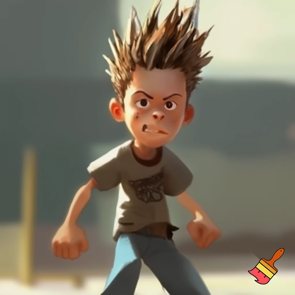 13 year old boy with hair that looks like a toilet brush
