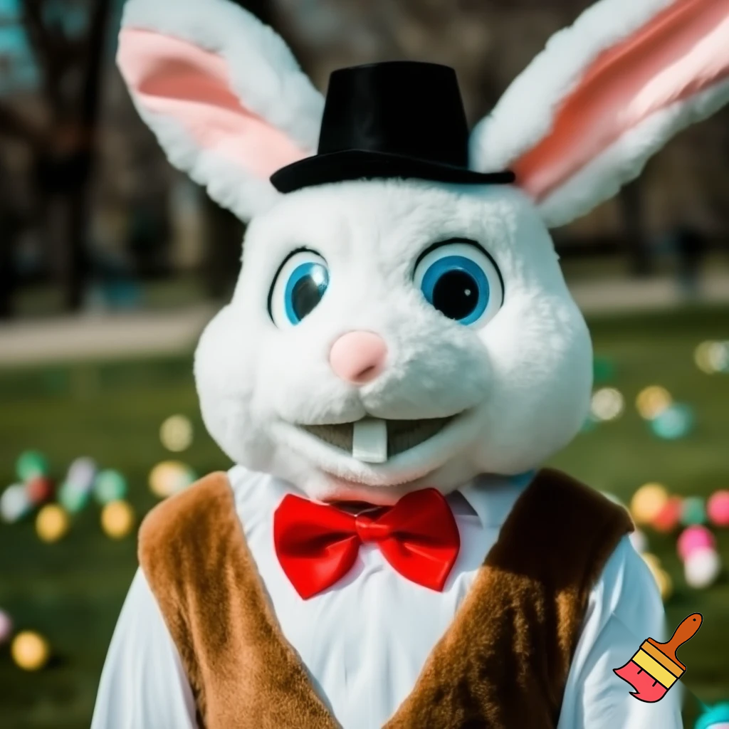 Easter bunny mascot costume top hat mascot costume 