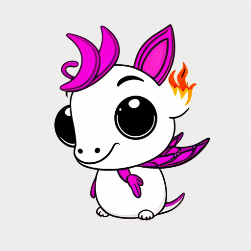 make me a dragon 2 tiny wings, fire breathing, diamond sparkle scales, purple tounge, tufted hair on head, long tail with short barbs, small eyes with hairy eyebrows, large snout with large nostrils