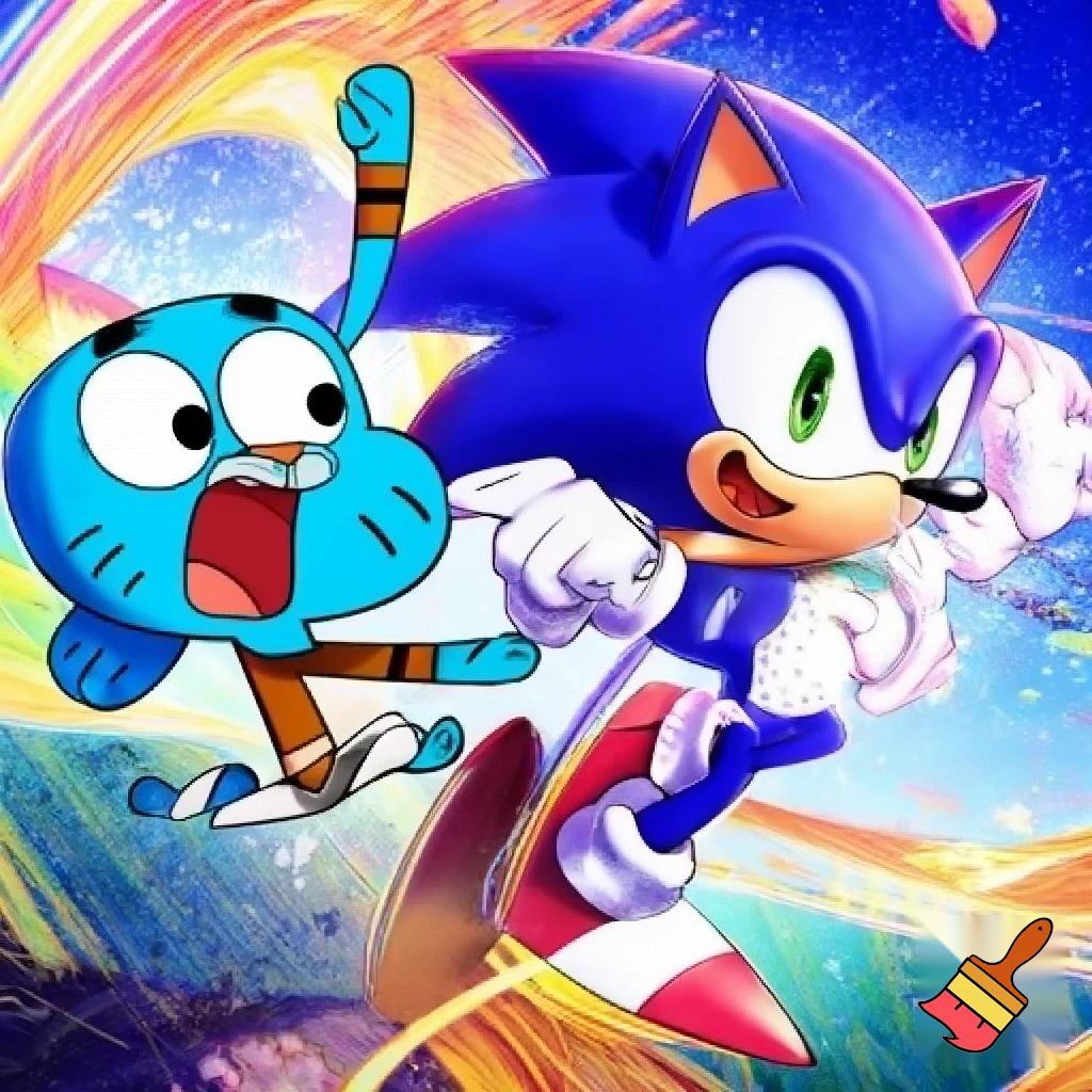 Gumball Watterson meets sonic