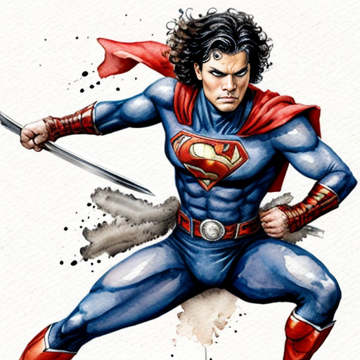 Superhero Timebreaker - bold, with silver eyes, wearing grey makintosh, have a katana