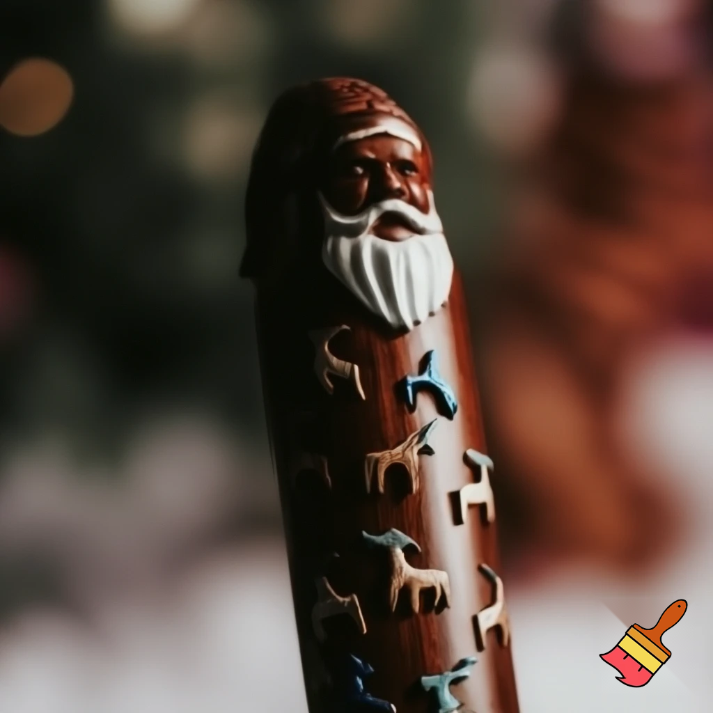 Russian Santa Claus walking stick with with t reindeers magic walking stick a plastic plastic