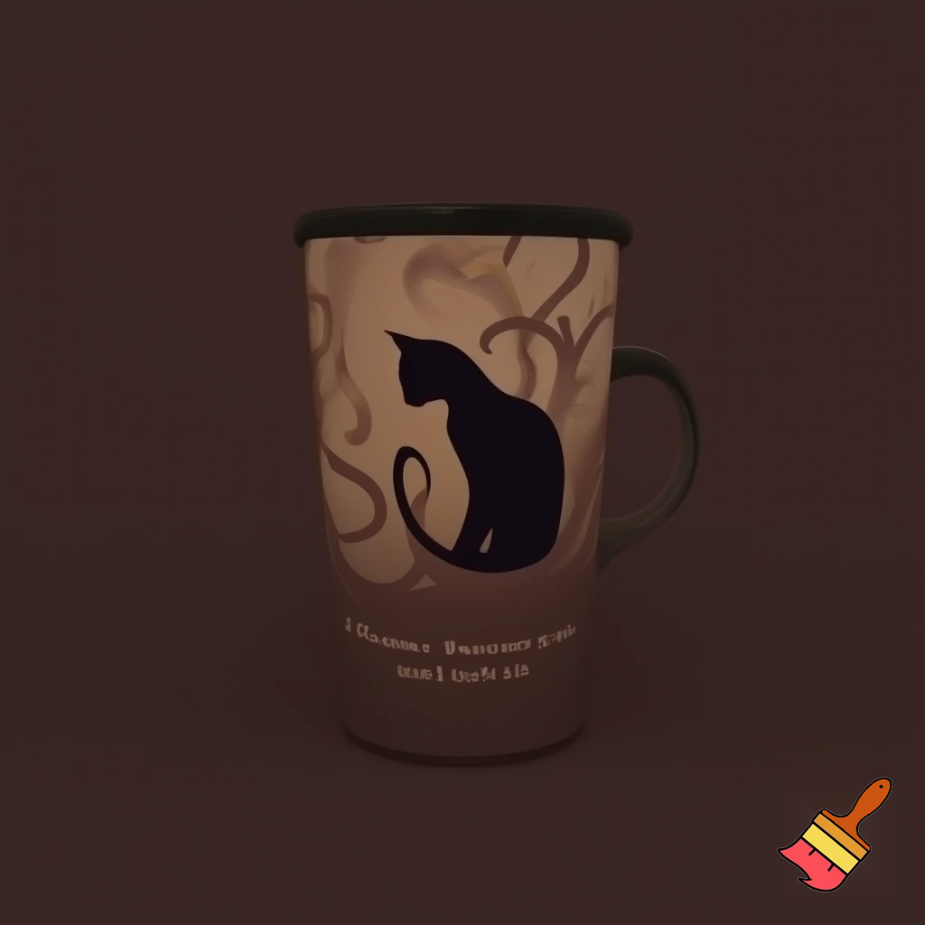 i want a coffe mug wrap
in which you have to add a cat, here cat is a hidden sign 
i want it for my bf
also add some quote 
most important our relationship is private 

