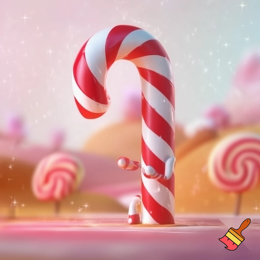 Candy walking stick walking