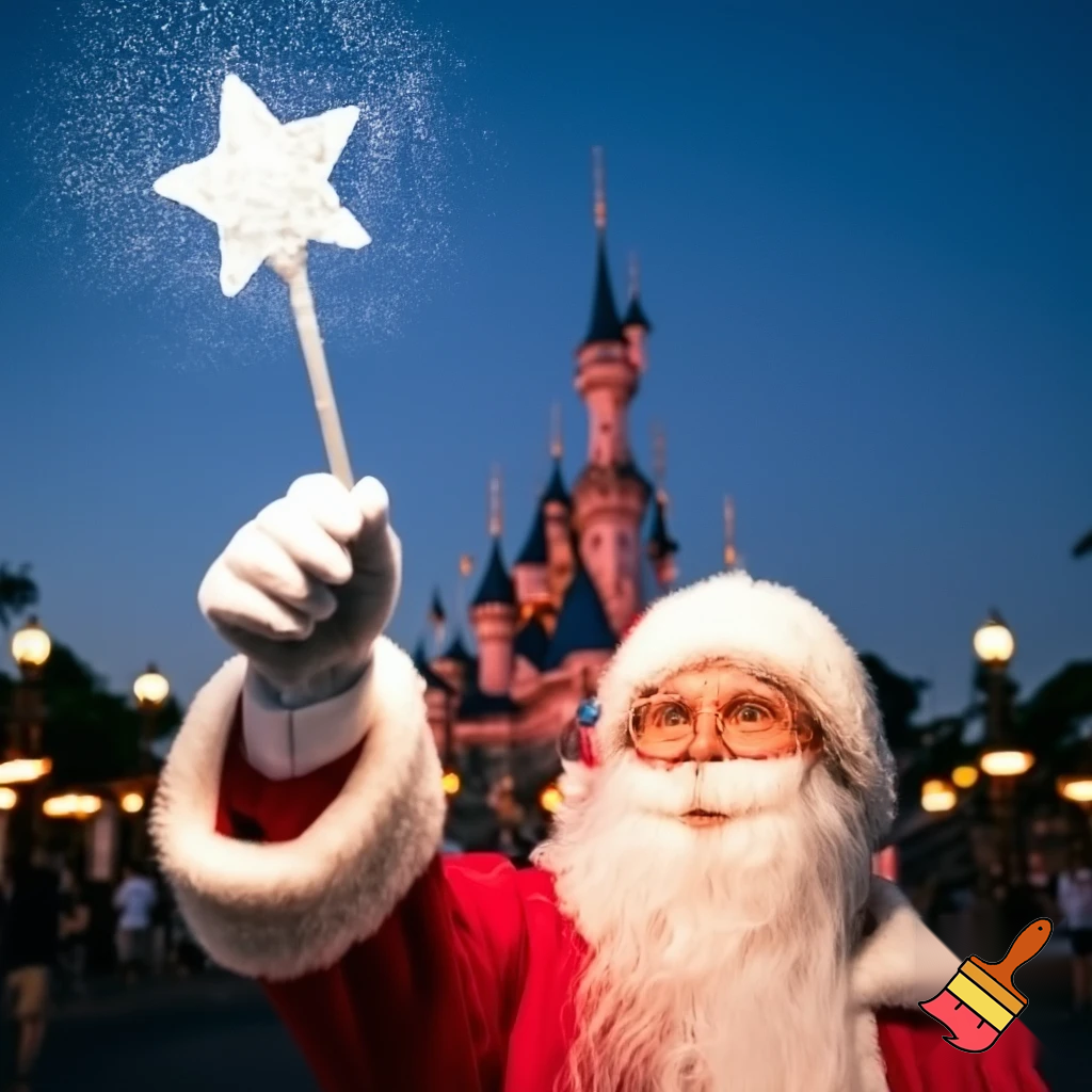 Santa Claus in Disneyland Paris Magic star wand a star💫🌟⭐️