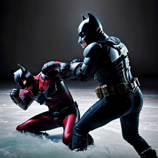 The dark knight beating up masked ice agents 