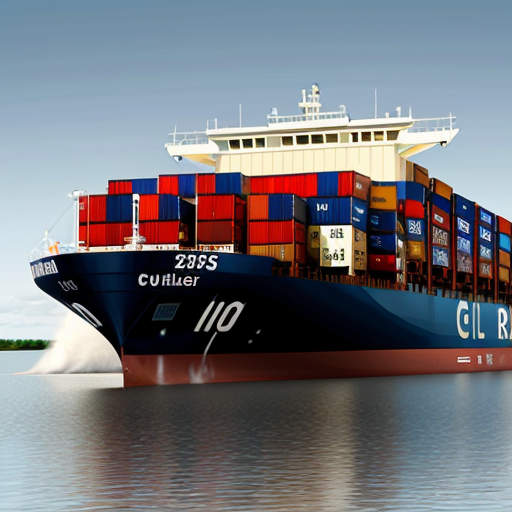 Create a realistic image of a container ship entering mobile bay. On each container is a confederate themed graphic from the civil war era.