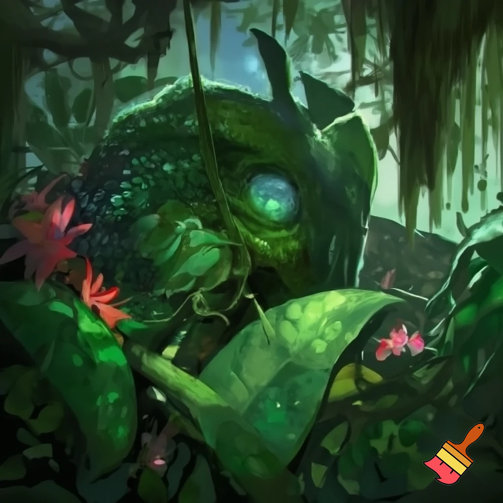 make a which is in green color in jungel
