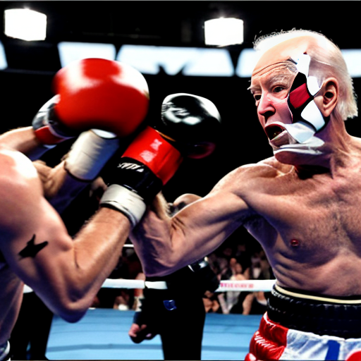 joe biden fighting the old man make it like a comic fight




