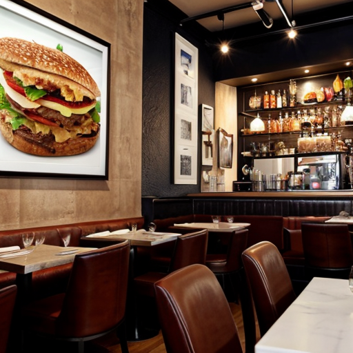 The wall of a cafe or restaurant
