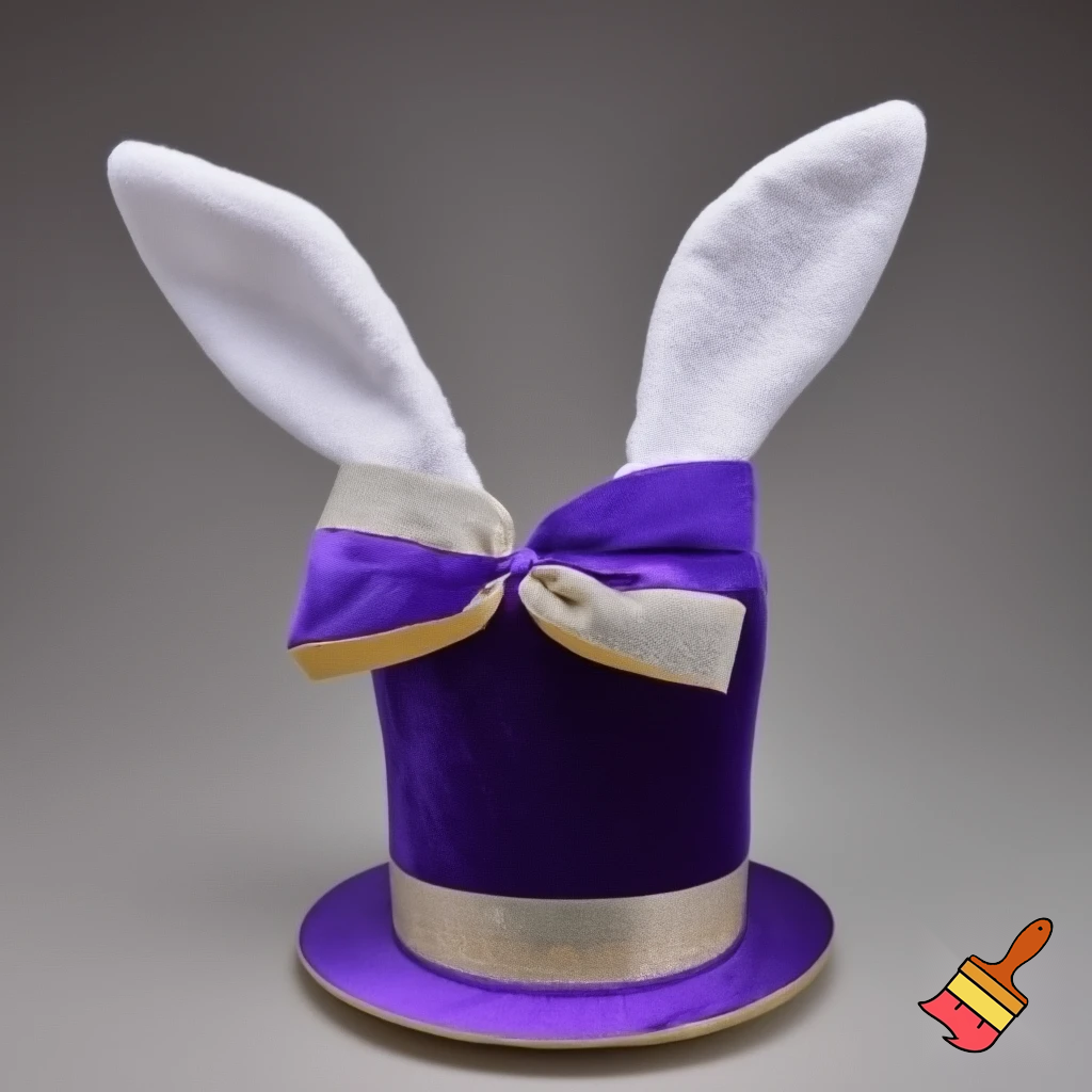 Easter top hat with headband, Easter bunny ears, purple and white velvet and fabric purple and white gold, gold and silver special delicate hat special delicate