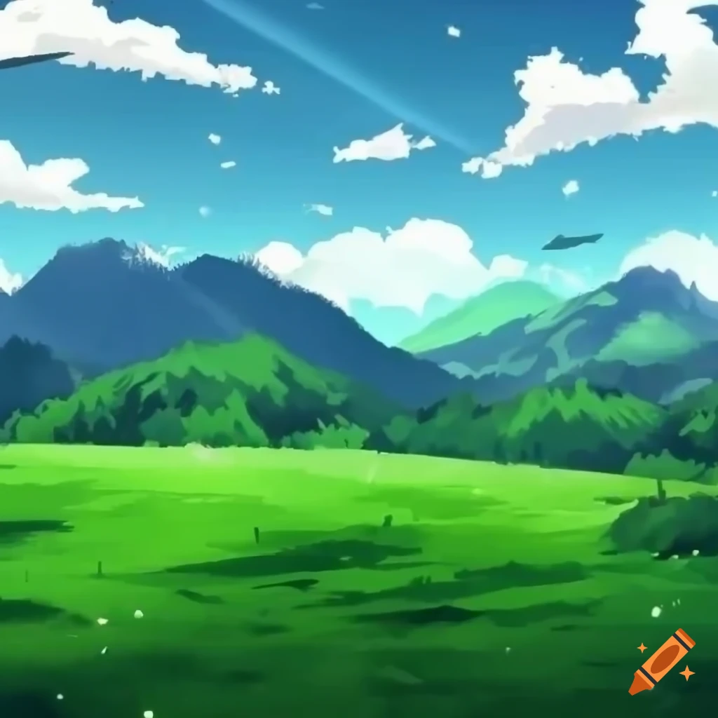 Anime-style depiction of a sunny sky over a rice farm in south india on  Craiyon