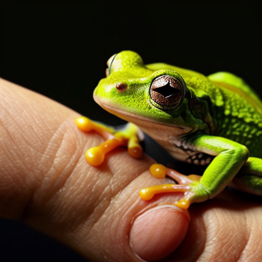 a frog squashing a fly
