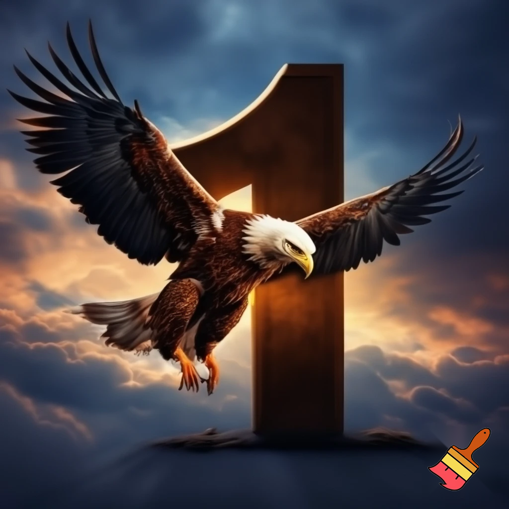 Eagle landing on number one