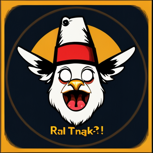 A logo of a crazed turkey
With pilgrim hat in style of Ralph stedman