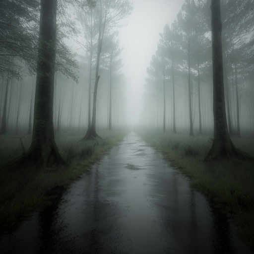 dark and gloomy environment forest rain