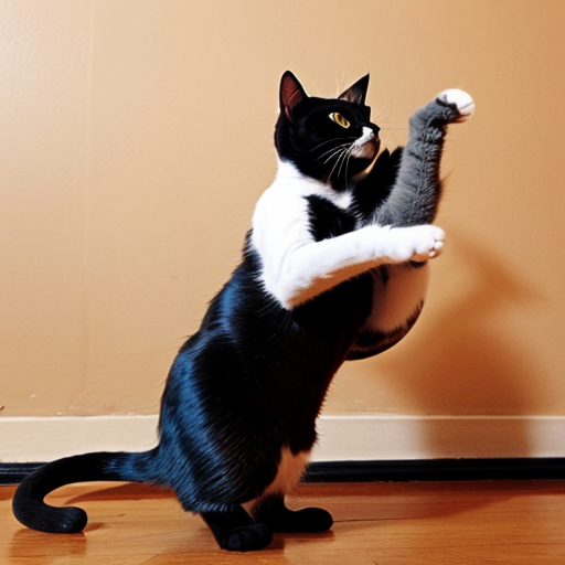 cat dancing on rat body