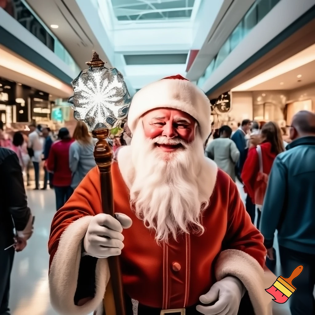 Santa Claus magic walking stick staff Russia shopping Centre Australia shopping
