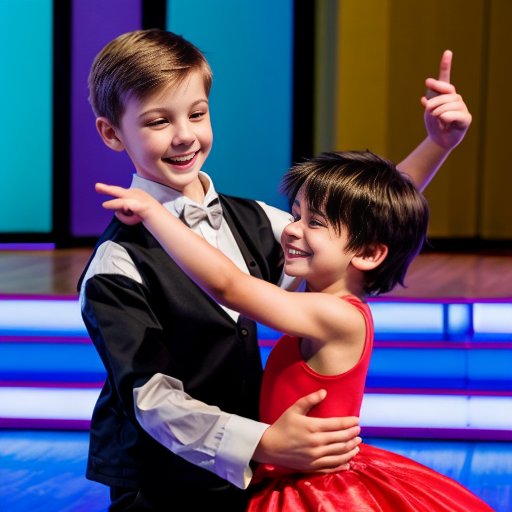 A boy dancing with mario